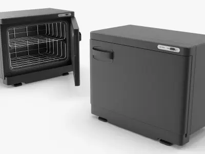 Towel Heater Sterilizer Cabinet Black 3D model
