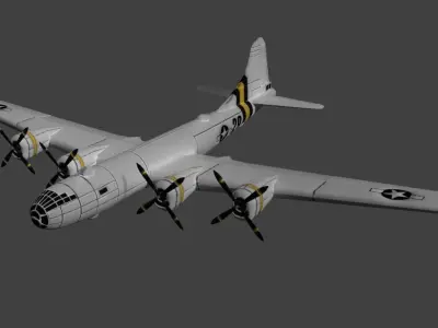 B-29 Bomber Low-poly 3D model