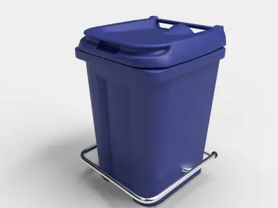 Hospital Waste Bin Low-poly 3D model