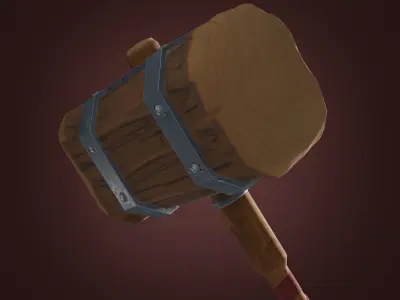 Battle Hammer Low-poly 3D model purchase