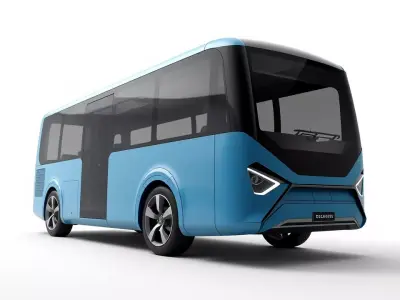 Sleek Blue Bus model pack Low-poly 3D model purchase