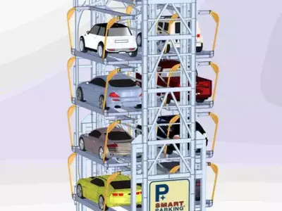 Vertical Rotary Parking System Automated 10 car Suvs sedan  Free 3D model