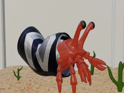 Crab UnderWater Low-poly 3D model