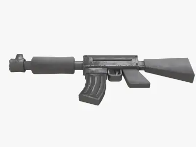 Stylized Machine Gun Free low-poly 3D model