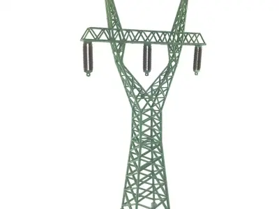 Transmision tower 3x110kV mod4 1-160 resin 3D print model