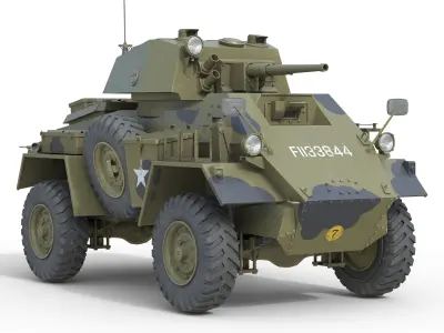 Humber Armoured Car Low-poly 3D model