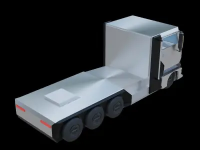Cyberpunk Truck  Free low-poly 3D model