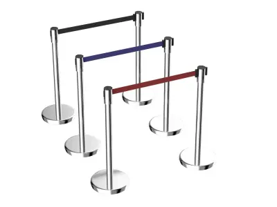 Black and Stainless Stanchion Belt  3D model