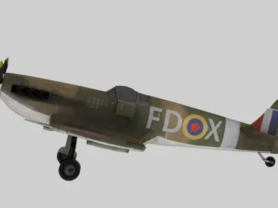 Spitfire Mk2b Low-poly 3D model