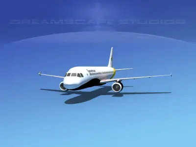 Airbus A320 LP Monarch Low-poly 3D model