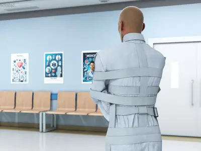 Male Figure in Straitjacket 3D model
