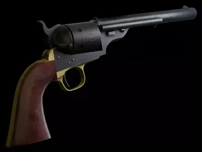 Colt open top revolver Free low-poly 3D model