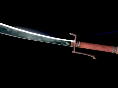 Low Poly Game-Ready Fantasy Heavy Sword Low-poly 3D model