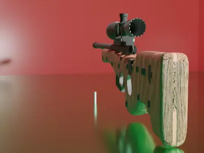 AWM 3D Model with textures  Free 3D model
