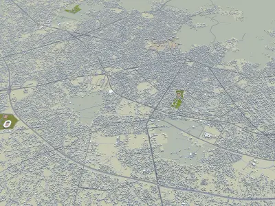 Uyo Nigeria 35km AI Low-poly 3D model