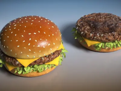Sesame Bun Beef Burger 3D model
