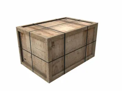 Old Wooden Cargo Crate 11 PBR Low-poly 3D model