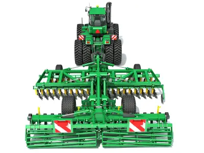 Tractor with Seed Drill 3D model 10