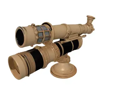 Vintage Brass Astronomical Telescope Model 3D model