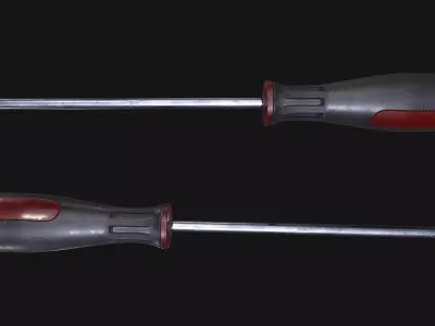 Screwdriver Low-poly 3D model 3