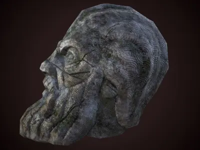 Greek head Low-poly 3D model