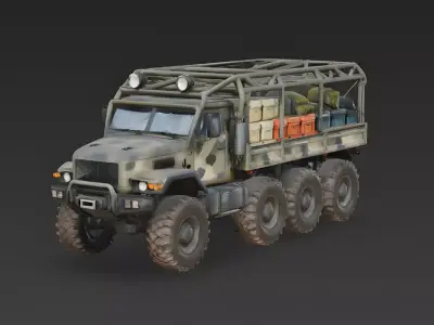 Extreme Multi-Axle Expedition Truck 3D Model Low-poly 3D model