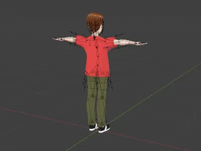 Rigged Anime Tween Boy with over 50 Shape Keys Free low-poly 3D model