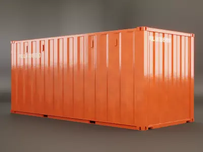 Intermodal Shipping Container 20-foot-long Low-poly 3D model