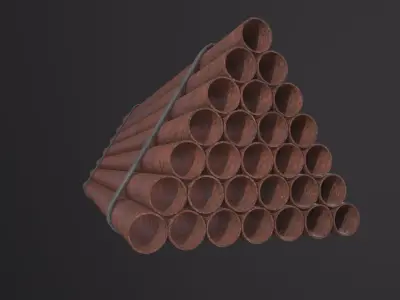 Industrial Pipes 3D Model Low-poly 3D model
