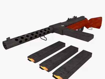 mp28 model world war ii rifle Low-poly 3D model