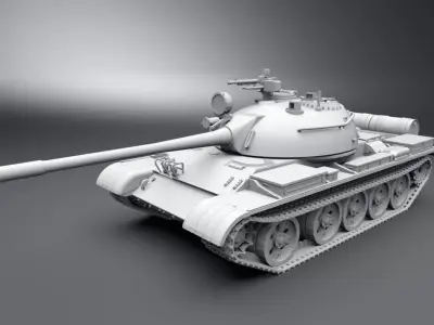 T55 Tank Scale model 3D print model