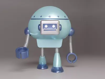 Hunch Back Robot Low-poly 3D model