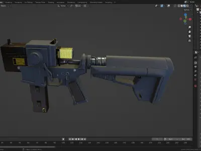Sci fi gun W211 Game ready PBR Low-poly 3D model