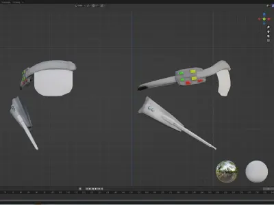 Cyberpunk Ear and Eyepiece Low-poly 3D model