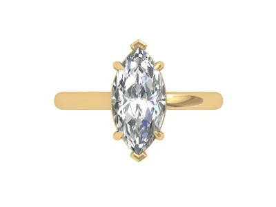 Marquise Solitaire Ring 3D print model 4