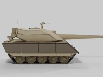 Stylized battle tank Free low-poly 3D model