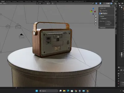 Wooden Home Bluetooth Am  - Fm SW Multiband Portable Radio 3D model