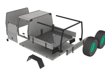 off road pickup truck bed and canopy 1 to 10 SCALE 3D print model