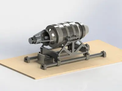 Turbojet engine Test Bed Free 3D model
