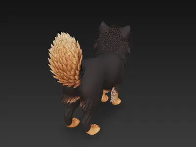 Dog Realistic 3D Model Basic - Low Poly Realistic  Low-poly 3D model