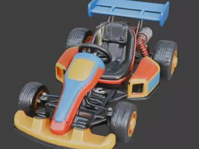 Stylized Sport Go-Kart 3D Model Low-poly 3D model