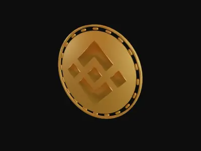Golden Binance Crypto Currency Symbol  Low-poly 3D model