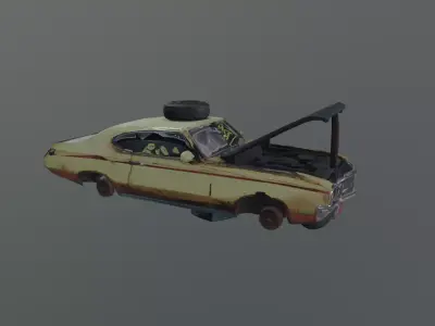 destroyed vehicles prop 3D model