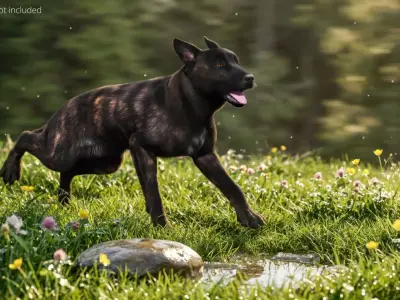 Dutch Shepherd Dog Walk Fur Animated Rigged For Maya 3D model