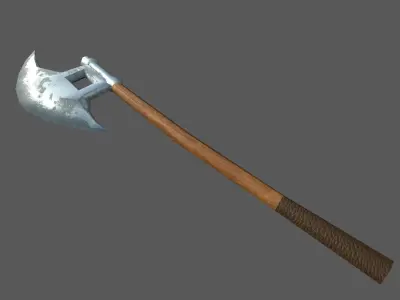Viking axe Low-poly 3D model 23