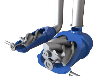 Screw compressors 3D model