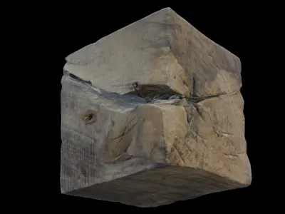 Wood Cube01 Free low-poly 3D model