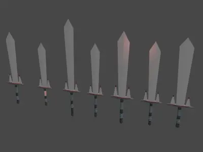 7 Siblings Warrior sword  Free low-poly 3D model