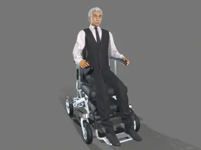 wheelchair Low-poly 3D model buy