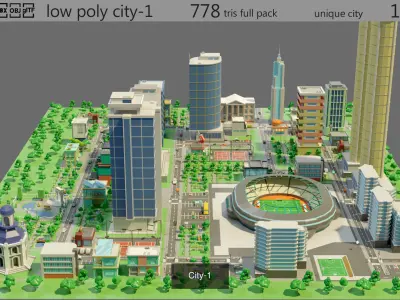 City and airport 3D Model Pack
